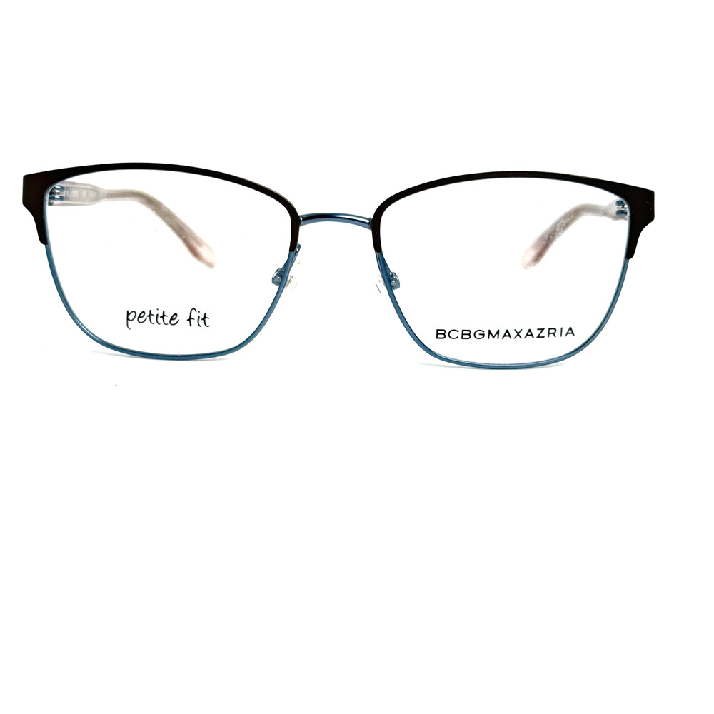BCBG MAXAZRIA Hilda Brown Blue Square Eyeglasses Frames 50-16 130 H20594‎